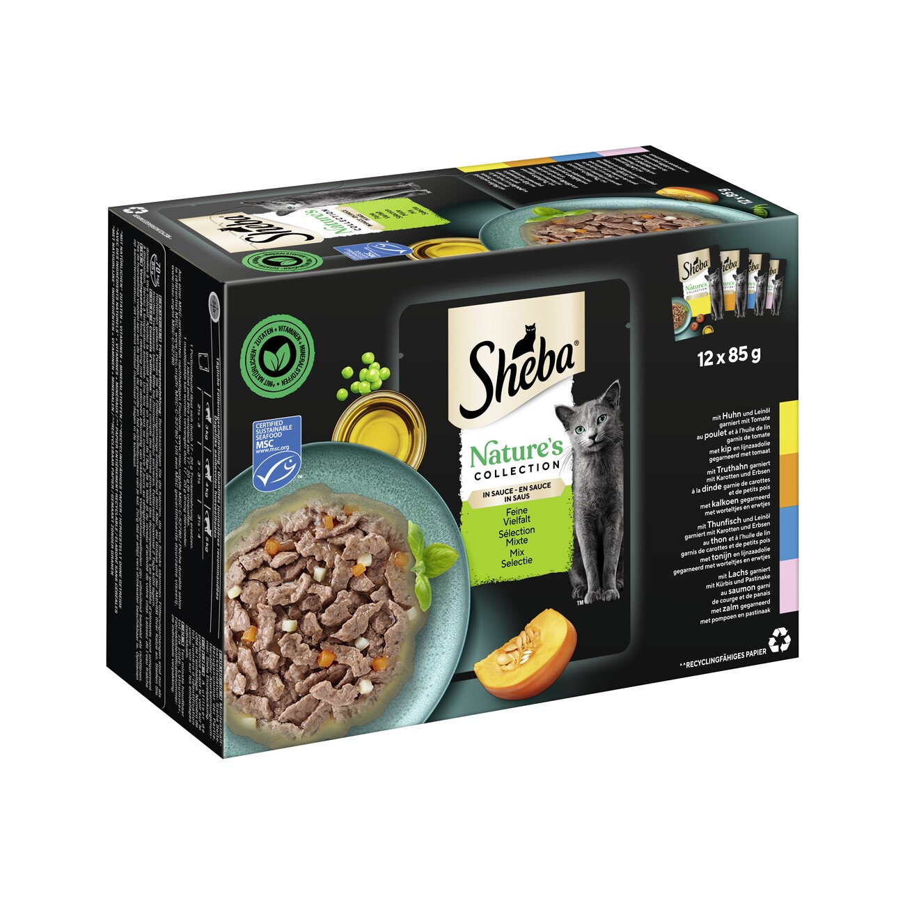 Sheba Nature's Collection Multipack in Sauce 12x85 g Feine Vielfalt (MSC)