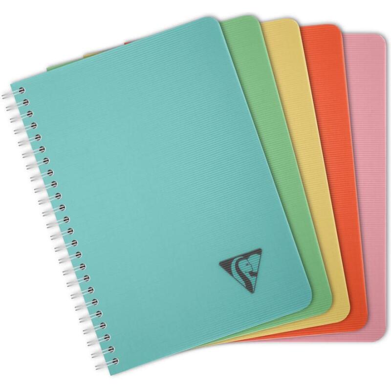 Carnet reliure intégrale Linicolor ESSENCE A5 180 pages petits carreaux couverture plastique polypropyène rainuré - Assortis