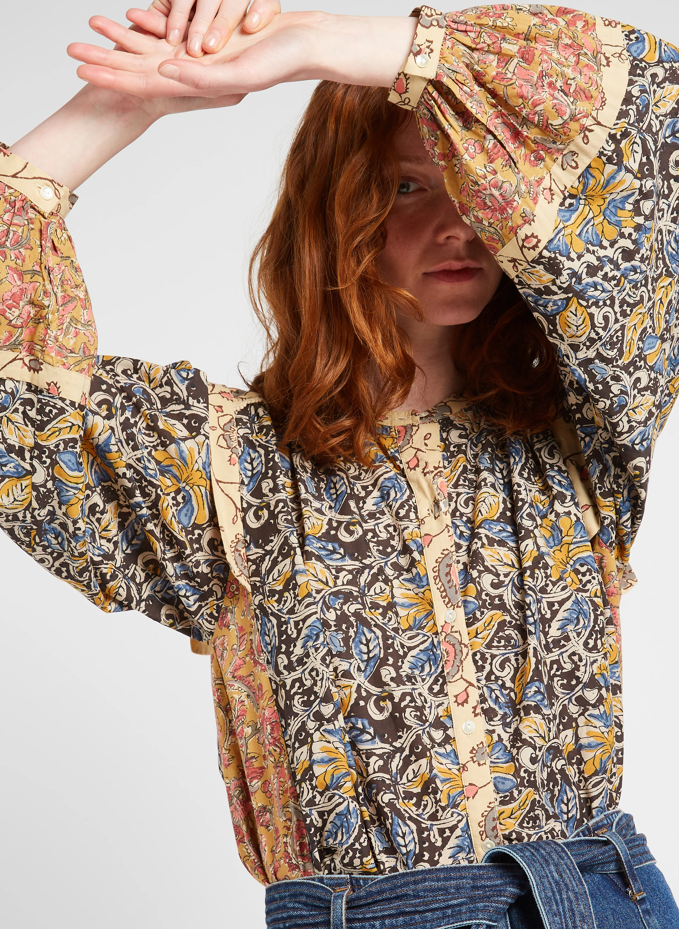 JANE - Chemise droite imprimée en coton bio | Multicolore