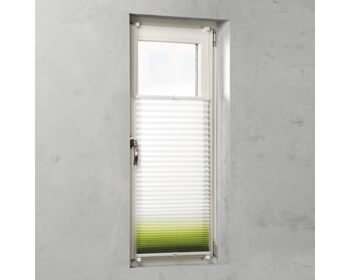 Soluna plisségordijn met zijspan, kleurverloop wit/groen, 45x130 cm