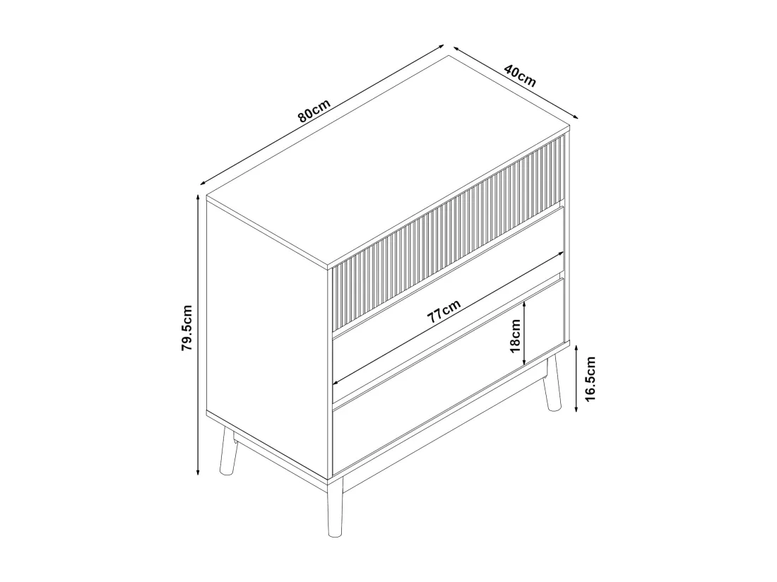 Commode Landskrona 80 x 80 x 40 cm effet chêne [en.casa]