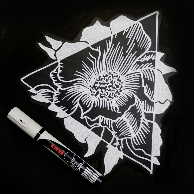 Marqueur effaçable craie Uni Ball Chalk pointe ogive 1,8 à 2,5 mm blanc - Pochette de 4