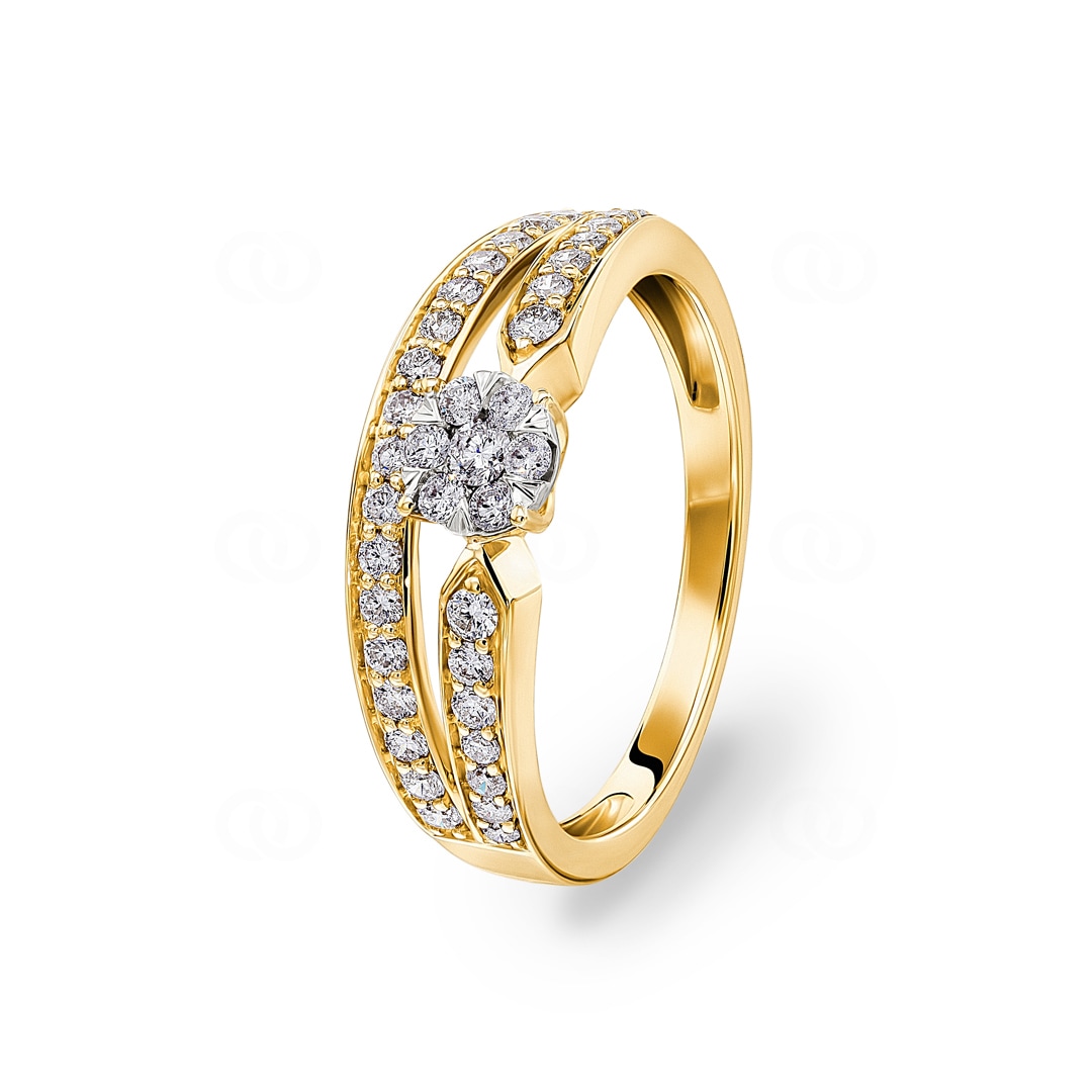 0.51 Karat Diamanten Verlobungsring 750/18 K Gelbgold