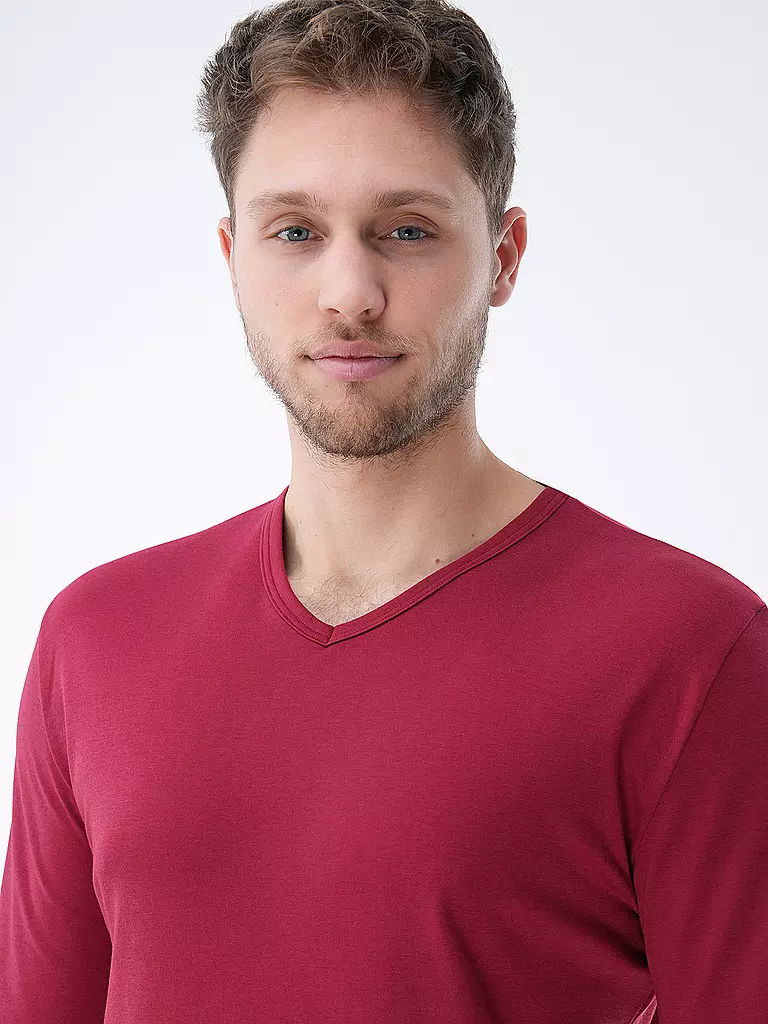 MEY Pyjama Langarmshirt  rot