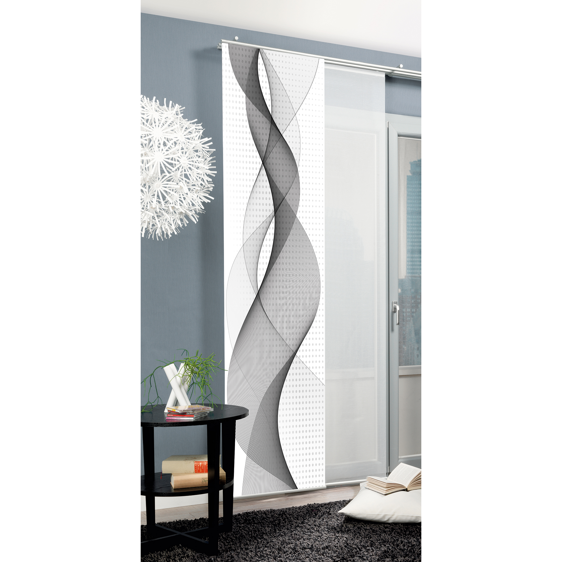 Schiebevorhang OPALIA - grau - 60x245 cm