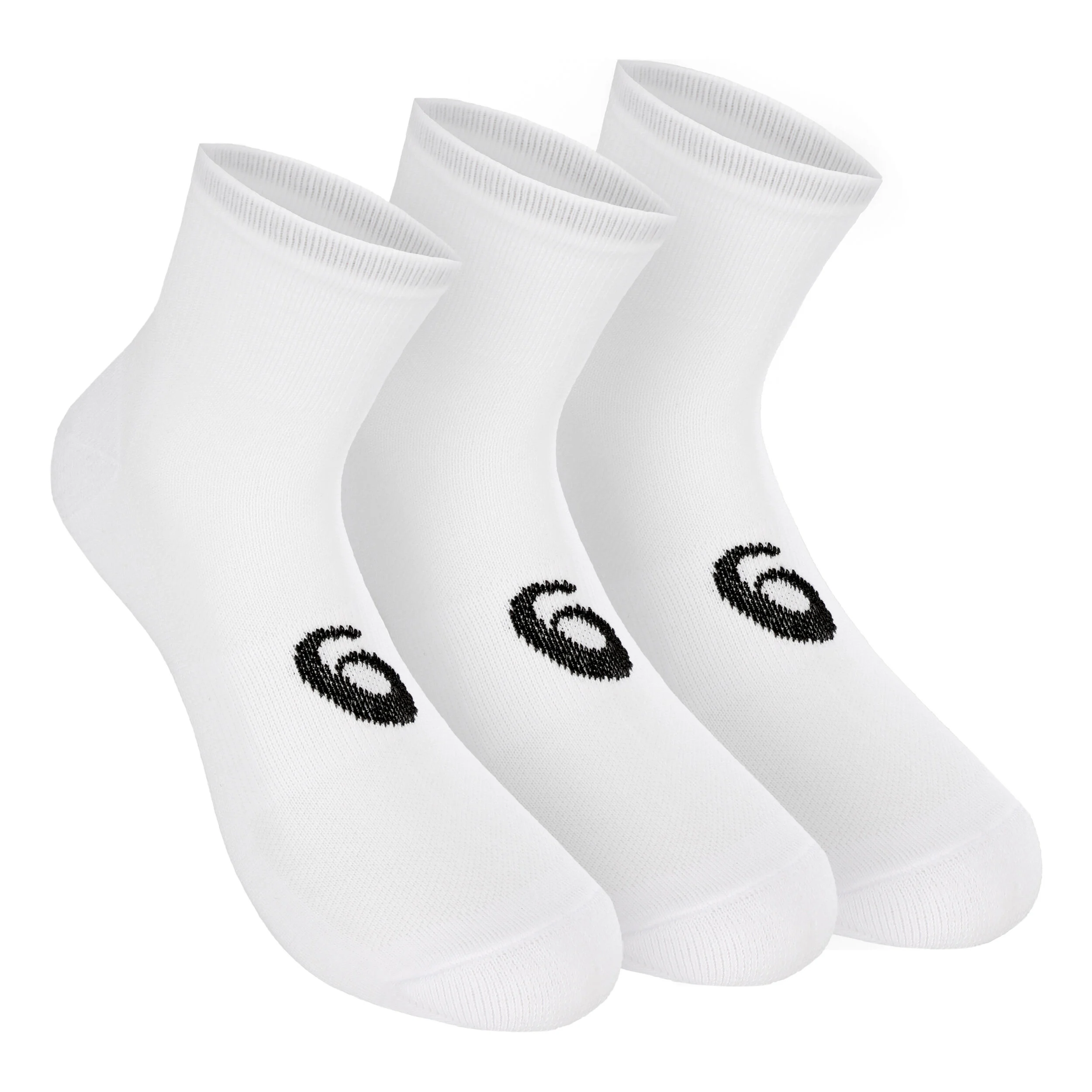ASICS Quarter Chaussettes De Sport Pack De 3 - Blanc , Noir