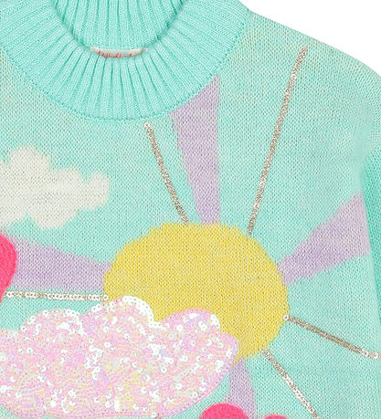 Billieblush Bluse - Strik - Mint Grøn m. Motiv