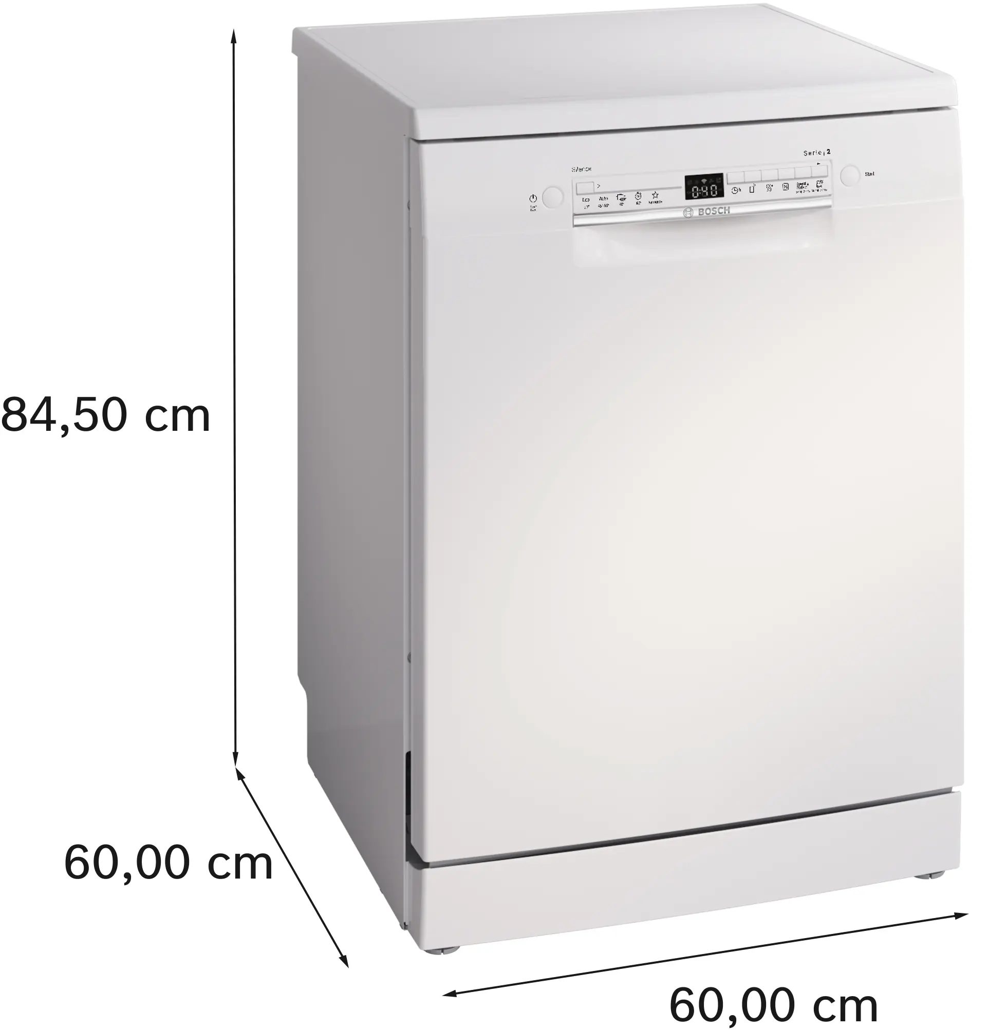 Serie 2 Vrijstaande vaatwasser 60 cm Wit