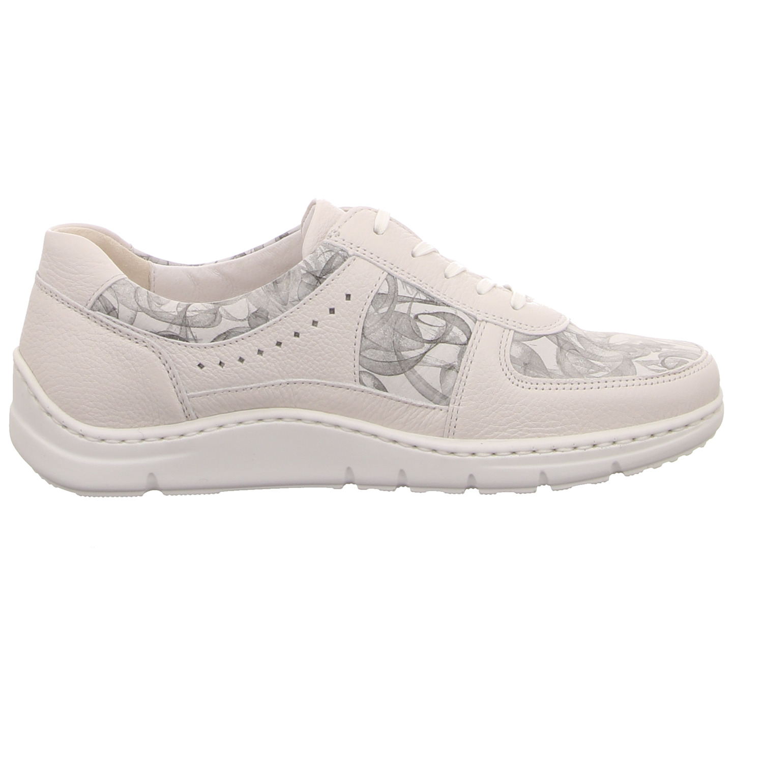 Waldläufer Schnürhalbschuh weiss/weiss kombi