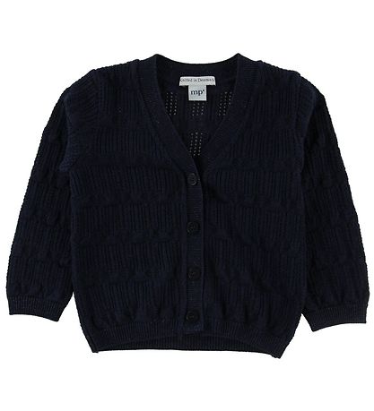 MP Cardigan - Wolle/Baumwolle - Navy m. Glitzer