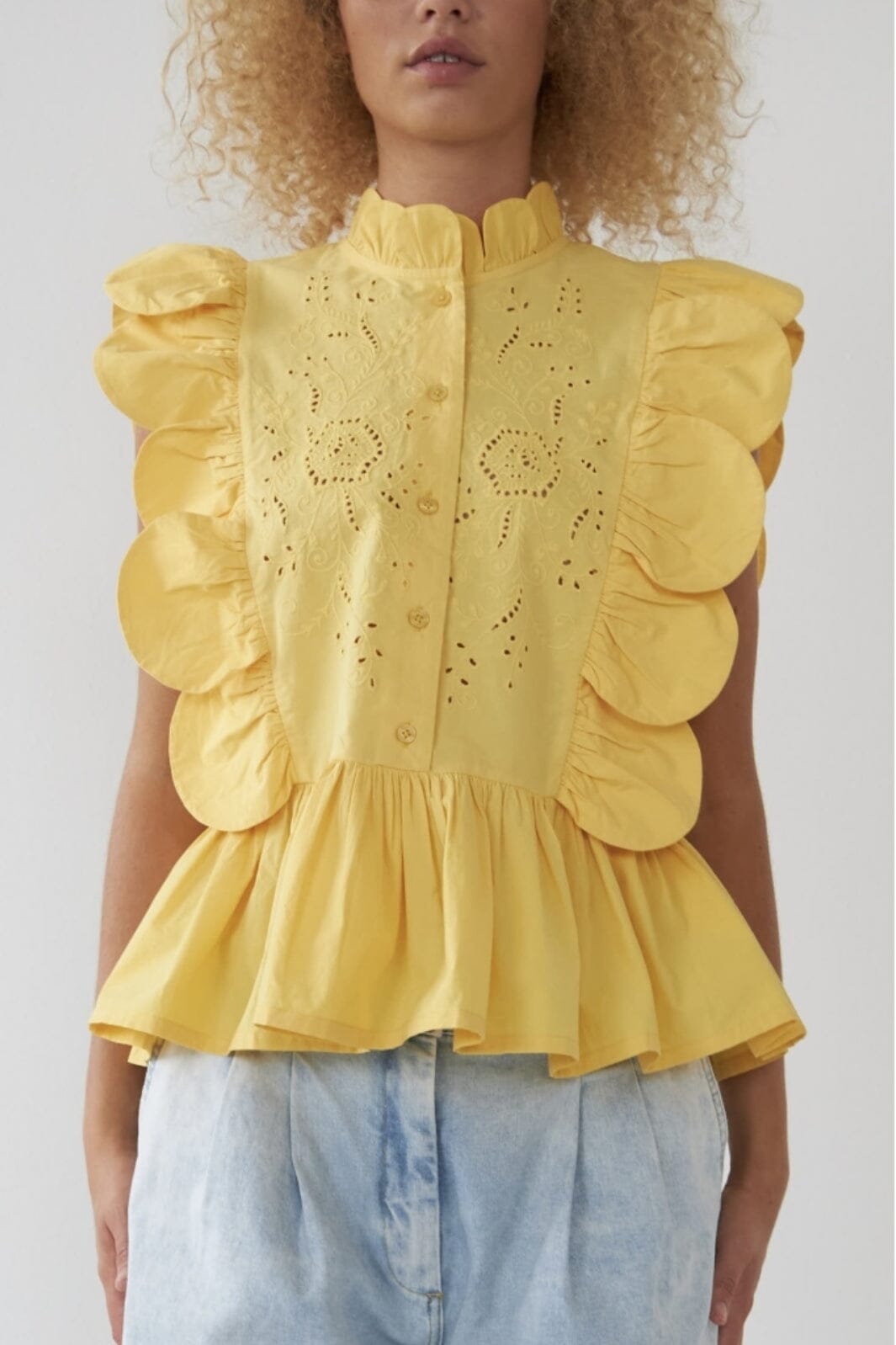 Stella Nova Embroidery Anglaise Top 115 sweet yellow