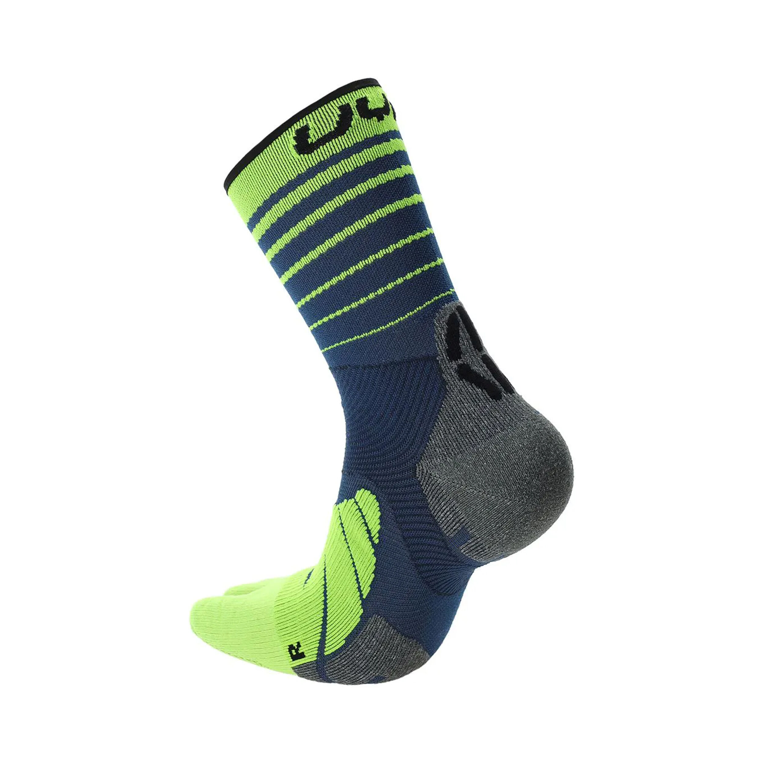 UYN Runner's Five Chaussettes De Running Hommes - Bleu , Jaune