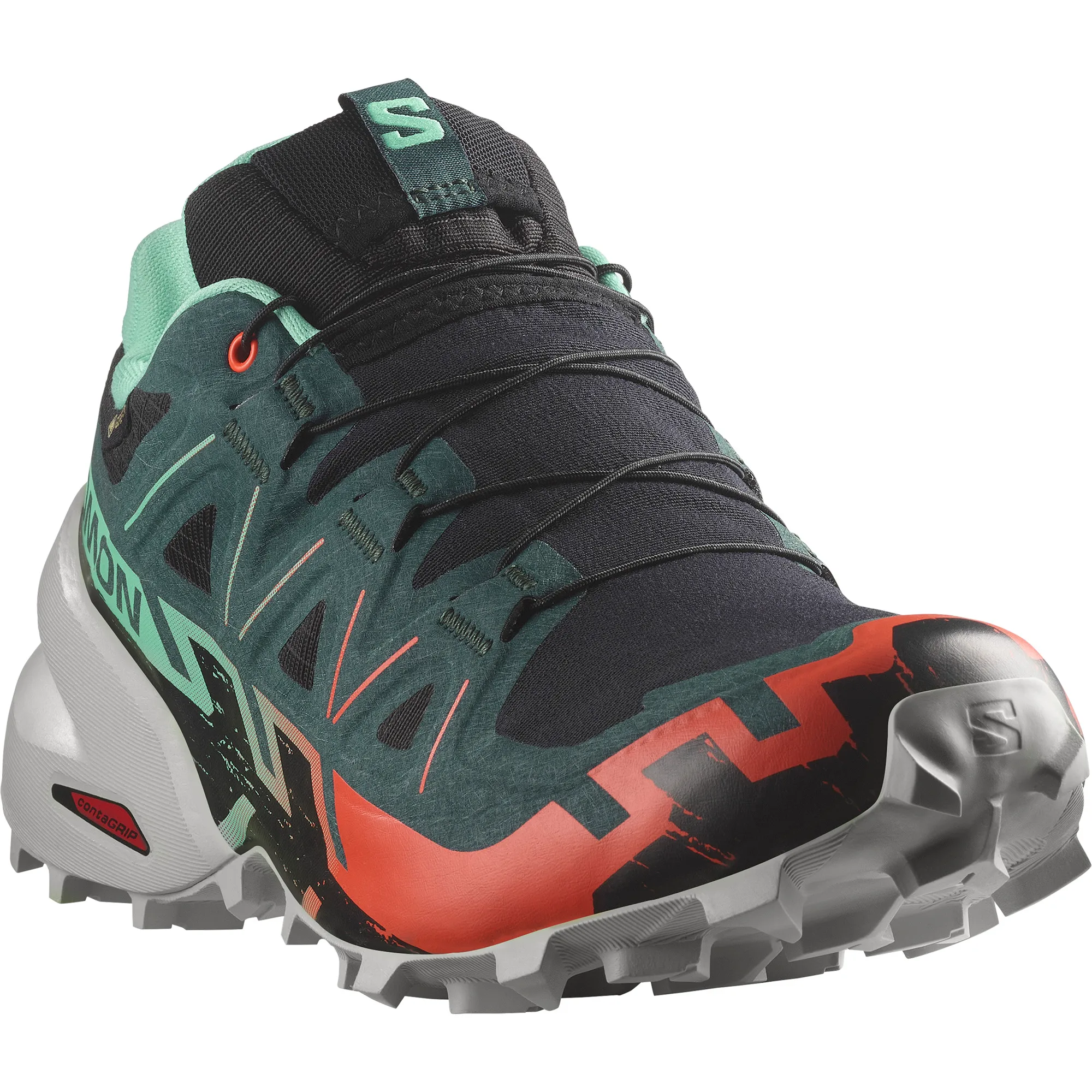 Salomon Women's Speedcross 6 GORE-TEX Black/Electric Green/Cherry Tomato