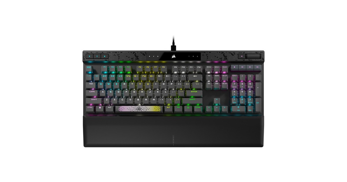 CorsairK70 MAX RGB, gaming toetsenbord  (Zwart, US lay-out, Corsair MGX, RGB leds, PBT double-shot)