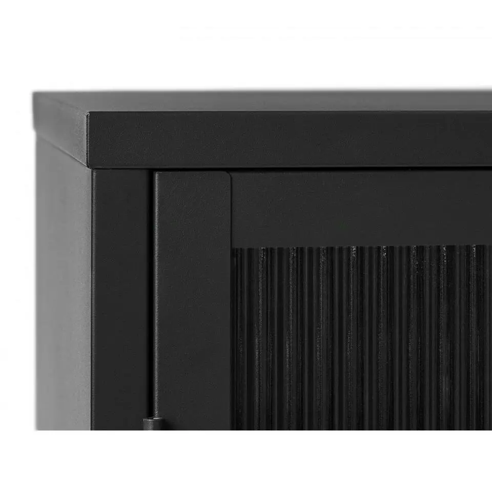 Nordic Home - Olan glazen dressoir - 130 cm - zwart