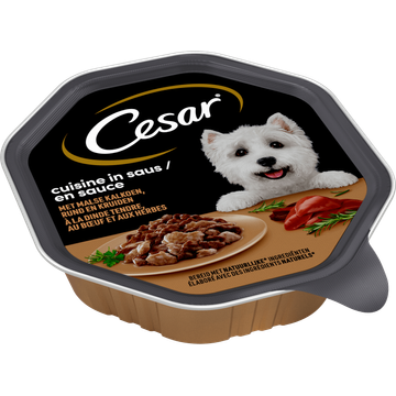 Cesar Cuisine in Saus met Malse Kalkoen, Rund en Kruiden 150 g