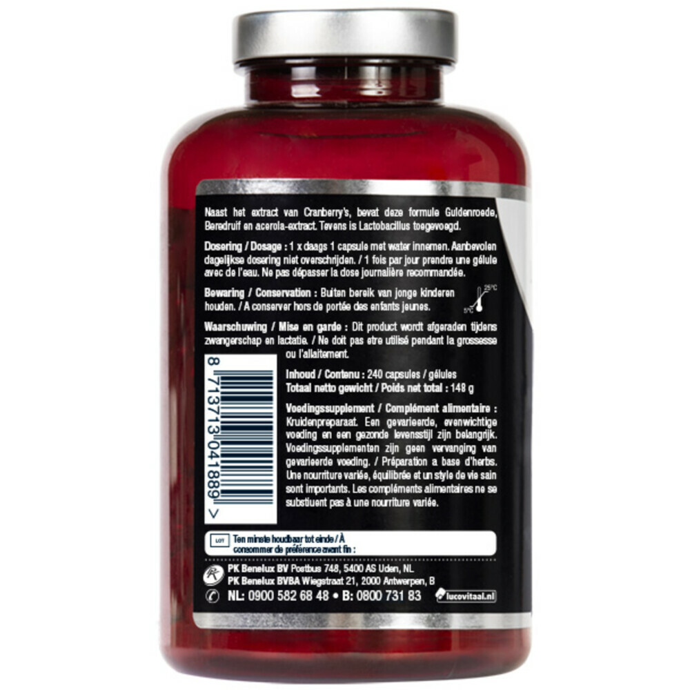2x Lucovitaal Cranberry X-tra One a Day240 capsules