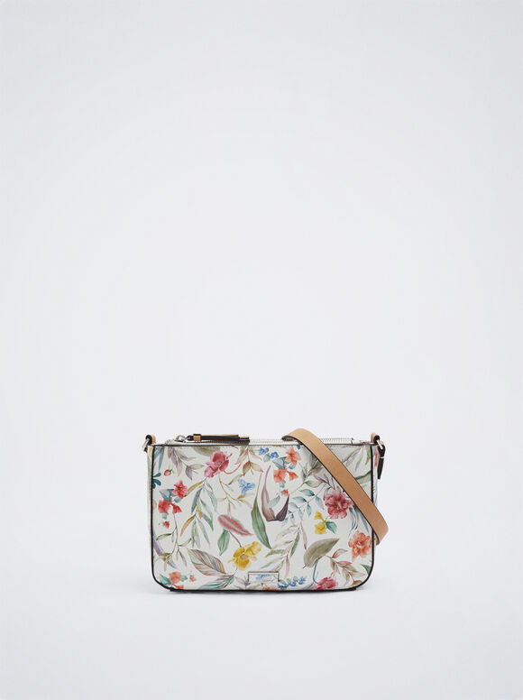 Bolsa Bandolera Estampado Floral - Coral