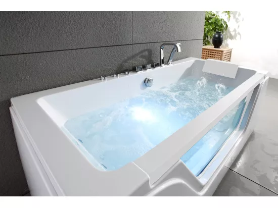 Baignoire balnéo droite TAHITI WHITE jets L170xl78xH60cm, By SPALINA