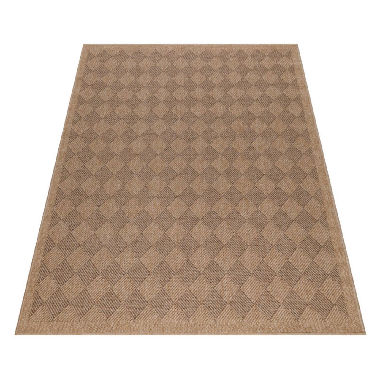 In & Outdoor Teppich Wetterfest Läufer Beige - Balkon Teppich Wasserfest