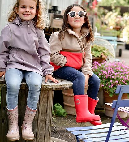 Mikk-Line Gummistiefel - Gummistiefel - Warm Taupe m. Blumen