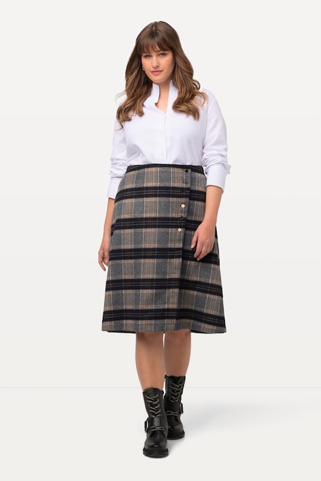 Landhaus Kilt, Karo, A-Linie, Schmuckknöpfe, Wickeloptik