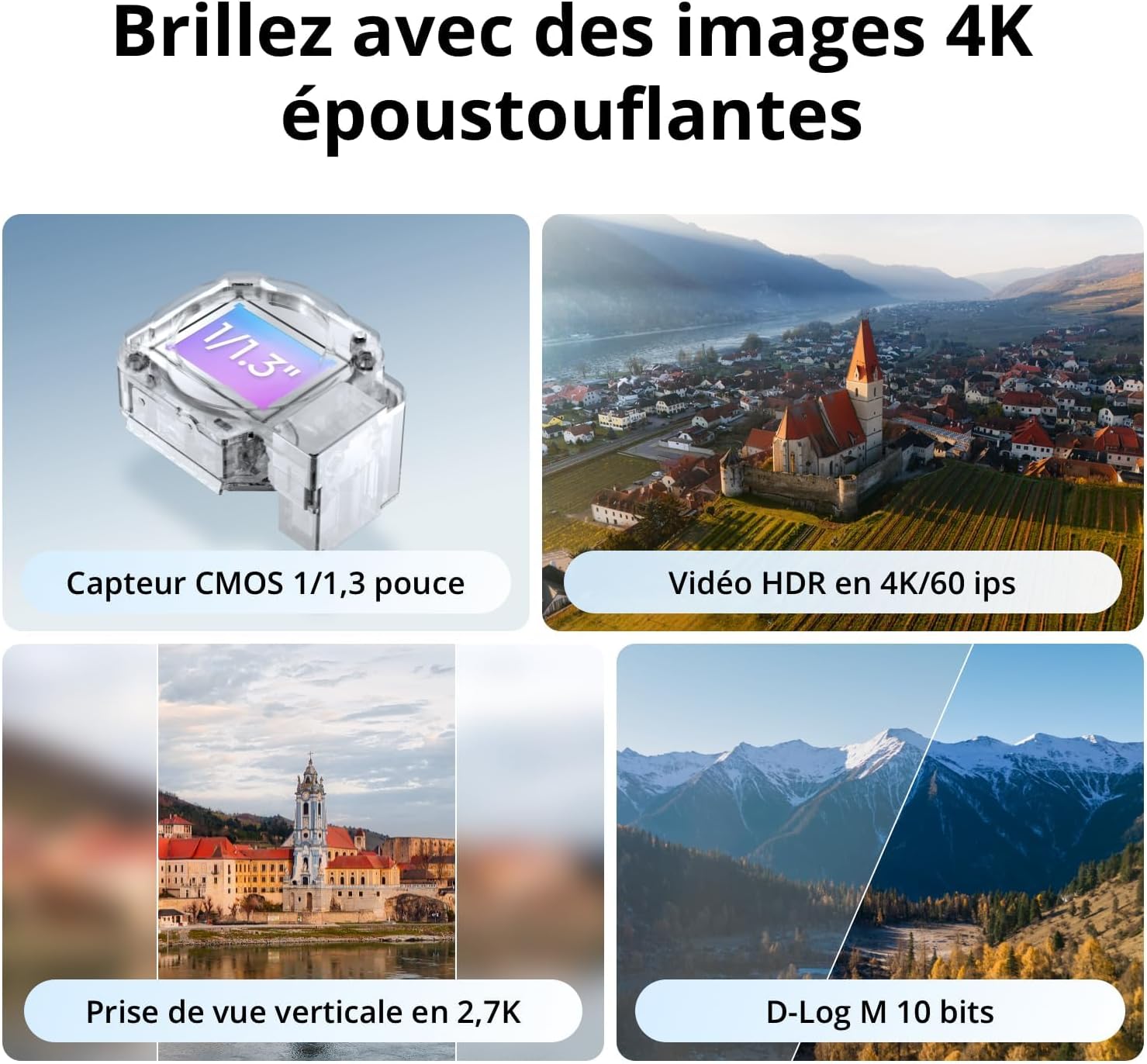 DJI Flip (radiocommande RC 2 avec écran), Drone Caméra 4K UHD Follow Me pour Adultes, < 249 g, Nacelle à 3 Axes, Transmission vidéo sur 13 km, Décollage palmaire, Temps de vol de 31 Min