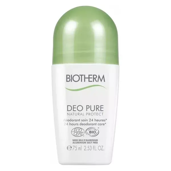 Desodorante Roll-On Orgânico Biotherm Déo Pure Natural Protect 24h 75ml