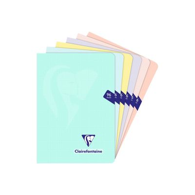 Clairefontaine Mimesys Pastel - Cahier polypro 14,8 x 21 cm - 96 pages - Petits carreaux (5x5 mm) - Disponible dans différentes couleurs