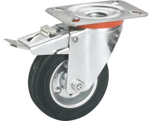 Tarrox transportmaterieel zwenkwiel, tot 150 kg, met plaat en totale vergrendeling, 160 x 195 x 40 mm