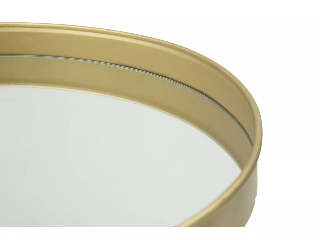 Porte-objet en métal doré avec plateau miroir Ø 31x18 cm