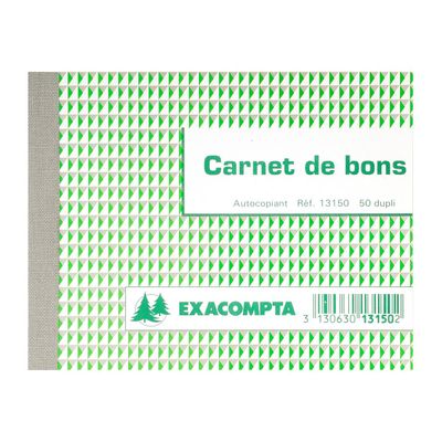 Exacompta - Manifold Carnet Bon pour - 50 dupli - 10,5 x 13,5 cm