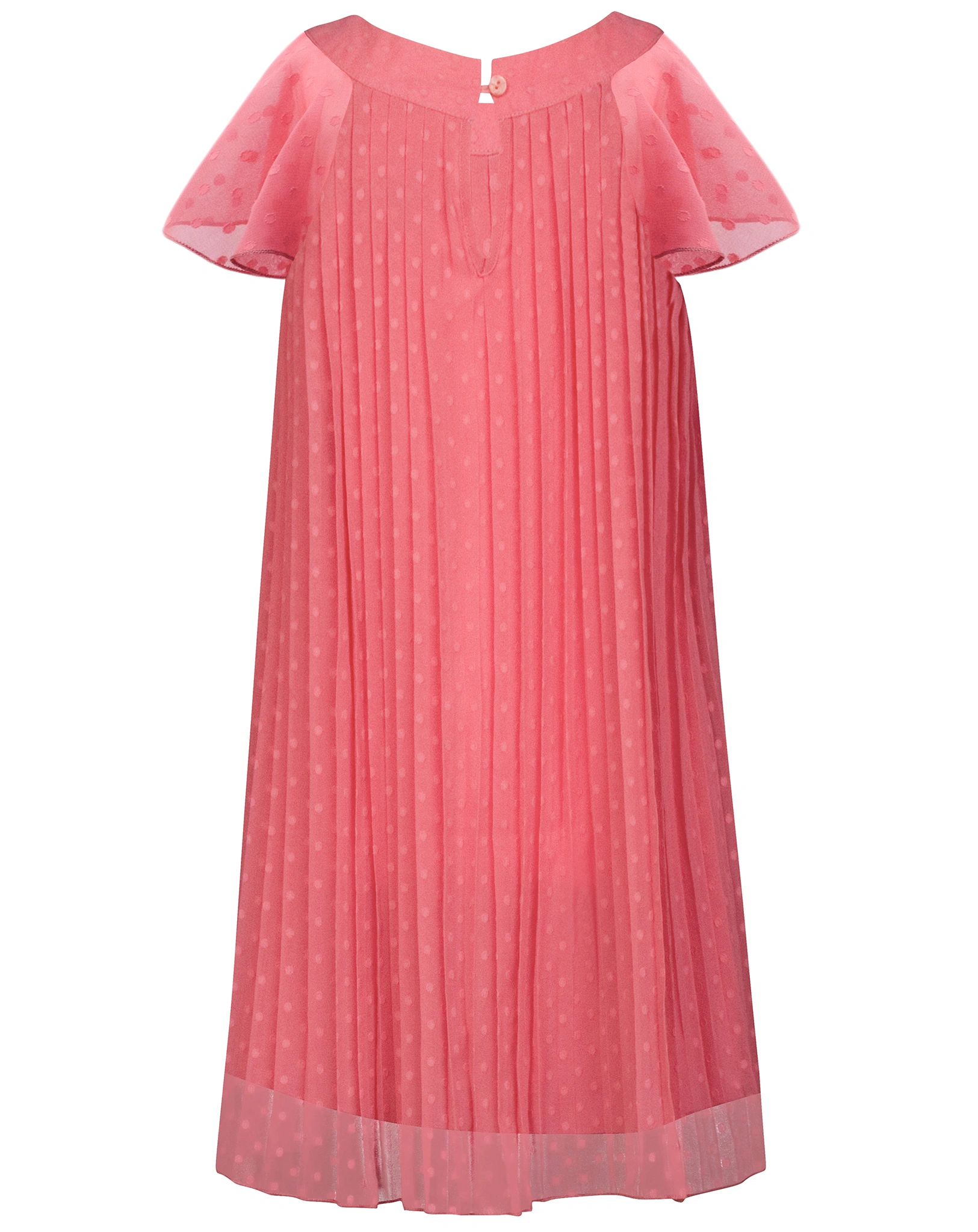 Kurzarmkleid DOTS mit Rüschen in coral