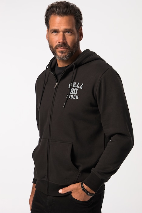 Hoodie-Jacke, Sweat, Prints, Kapuze, bis 8 XL