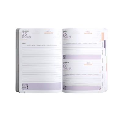 Agenda Fourrure - 1 jour par page - 12 x 17 cm - disponible dans différentes couleurs - Exacompta