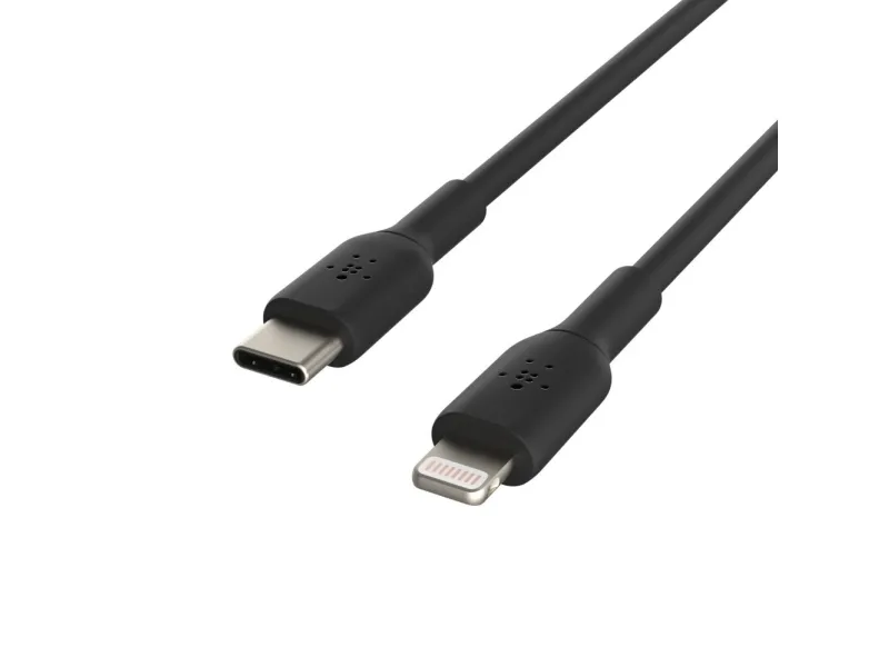 Belkin BoostCharge - Lightning-kabel - 24 pin USB-C han til Lightning han - 1 m - sort - USB Power Delivery (18 W)