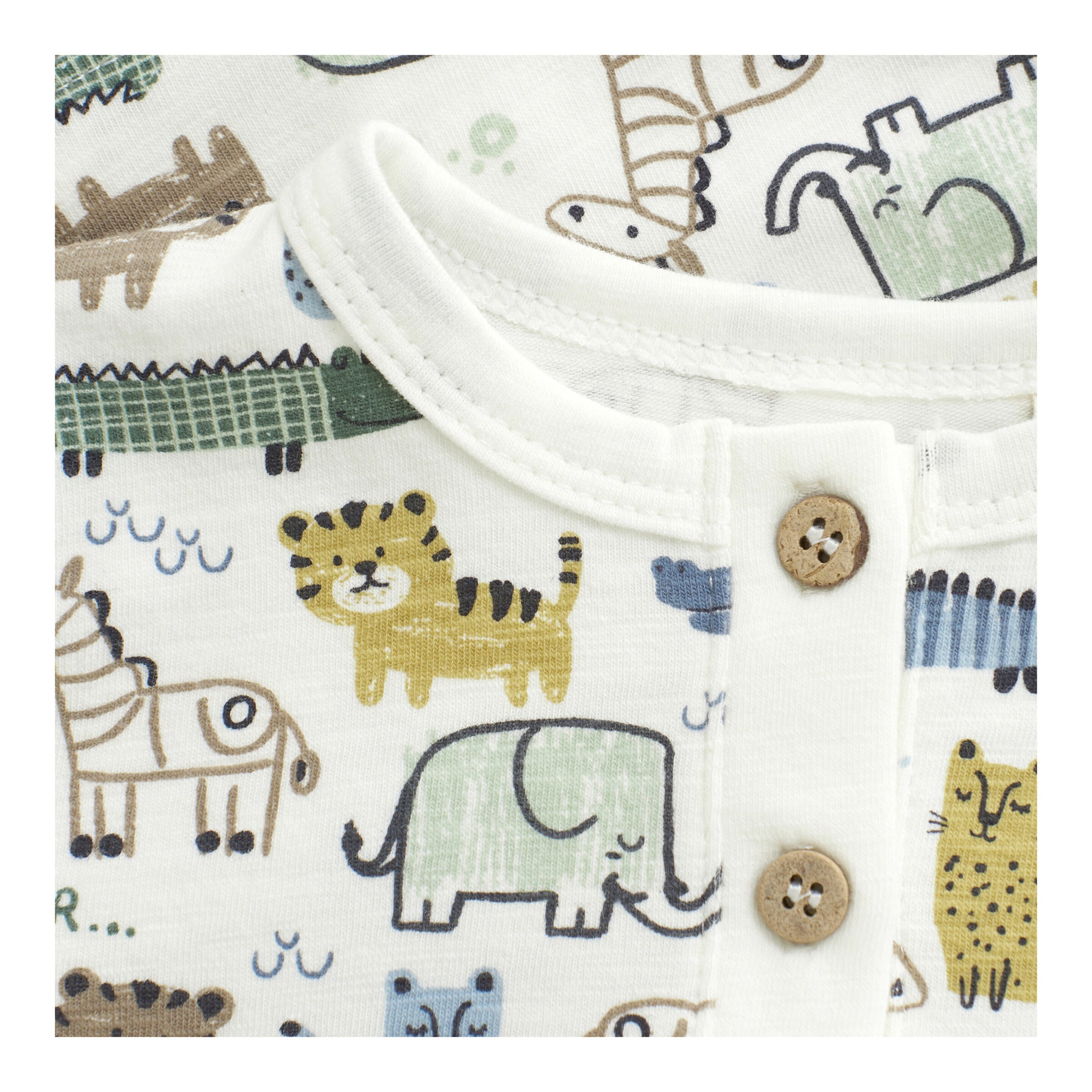 MINYMO Henley-Shirt langarm Tiere natur/bunt