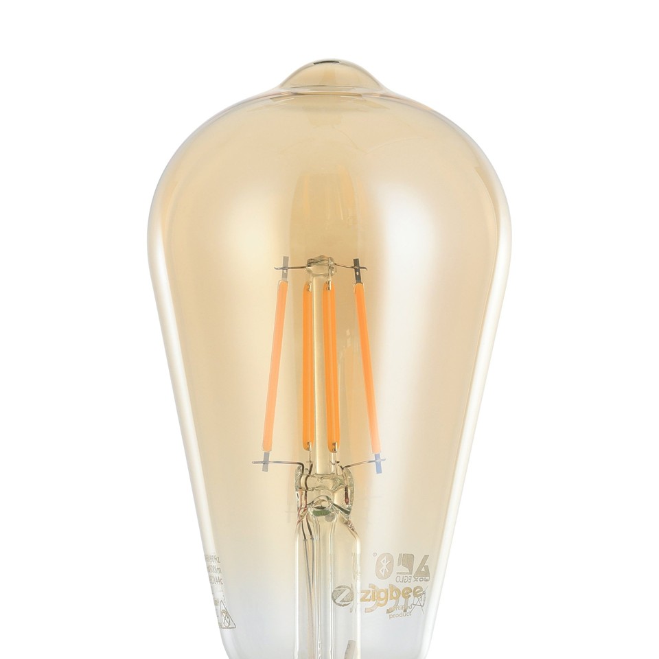 EGLO - Sæt 2x E27 ST64 amber, fjernbetjening - Varm hvid - Zigbee, Bluetooth