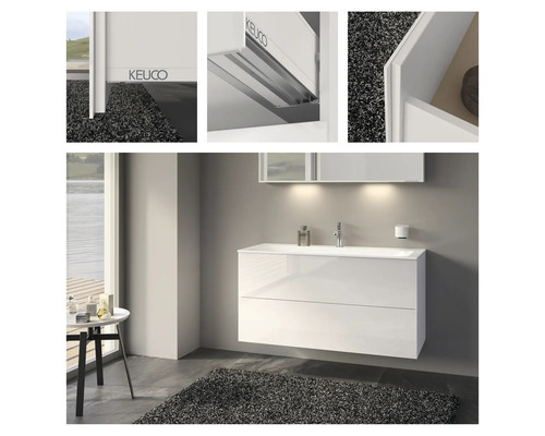 KEUCO X-Line wastafelmeubel, afmetingen (B x H x D): 120 x 60,5 x 49 cm, frontkleur: glanzend wit, 33183300000