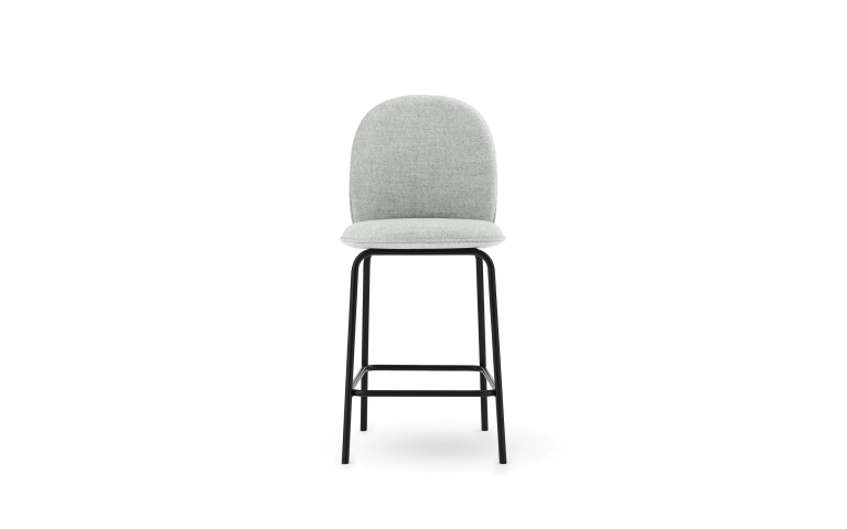 Normann Copenhagen Ace barkruk 65 zwart gepoedercoat onderstel Main Line Flax