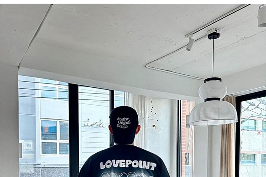 SeoulPop - T-shirt met korte mouwen en hartprint, losvallend