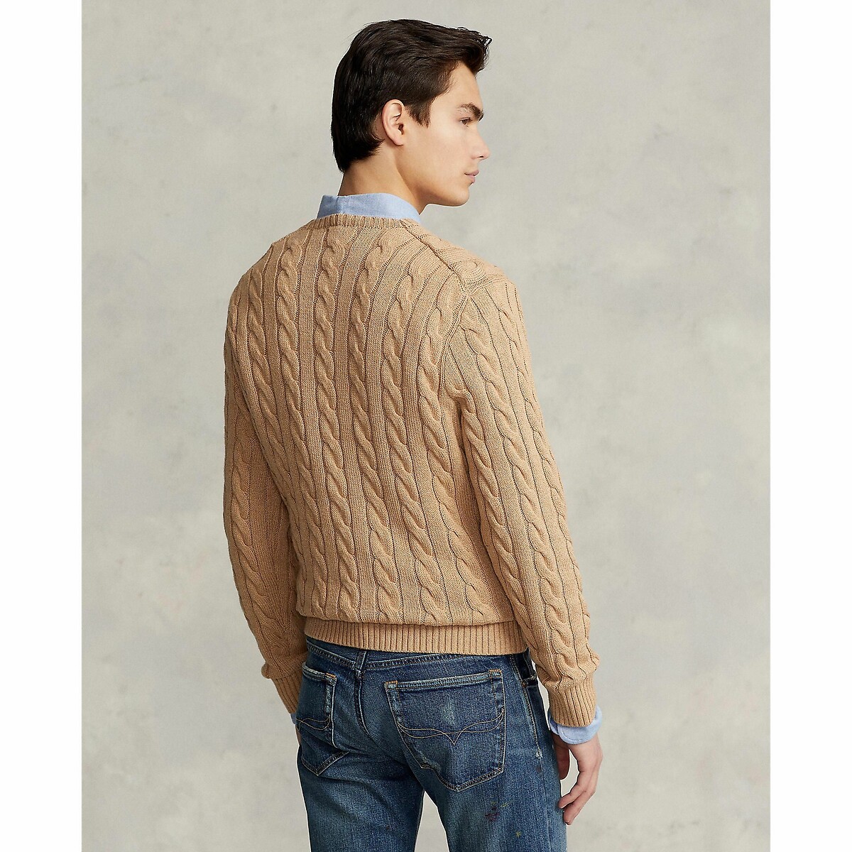 POLO RALPH LAUREN<br>Suéter de algodão trançado
