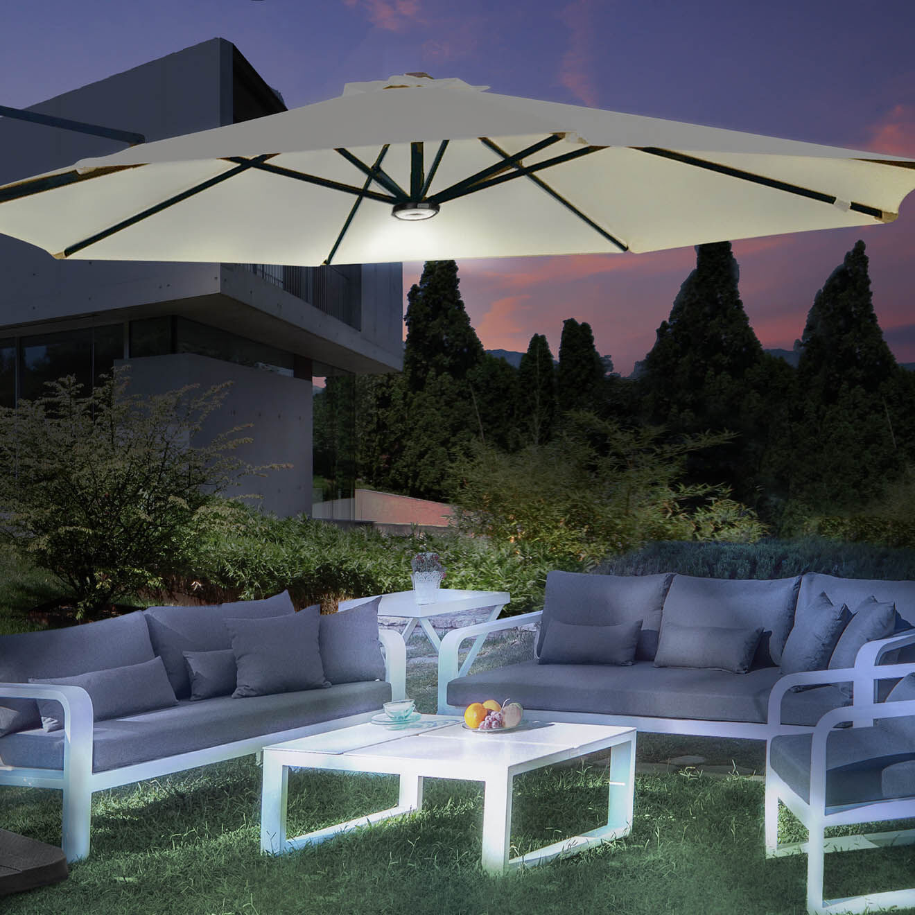 Pratik Garden Kit LED pour parasol 360° noir - 120 cm