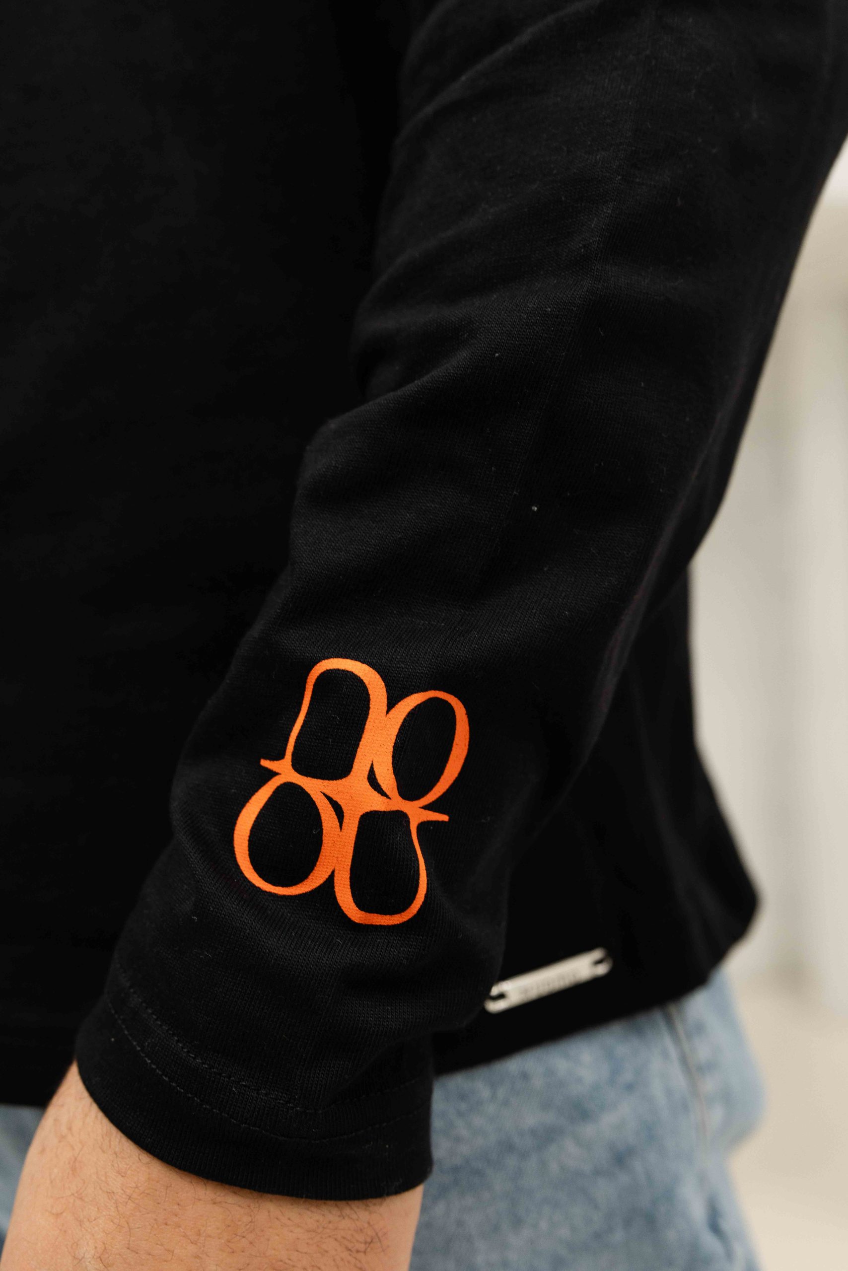 24 Uomo Symbol Longsleeve Shirt Heren Zwart/Oranje