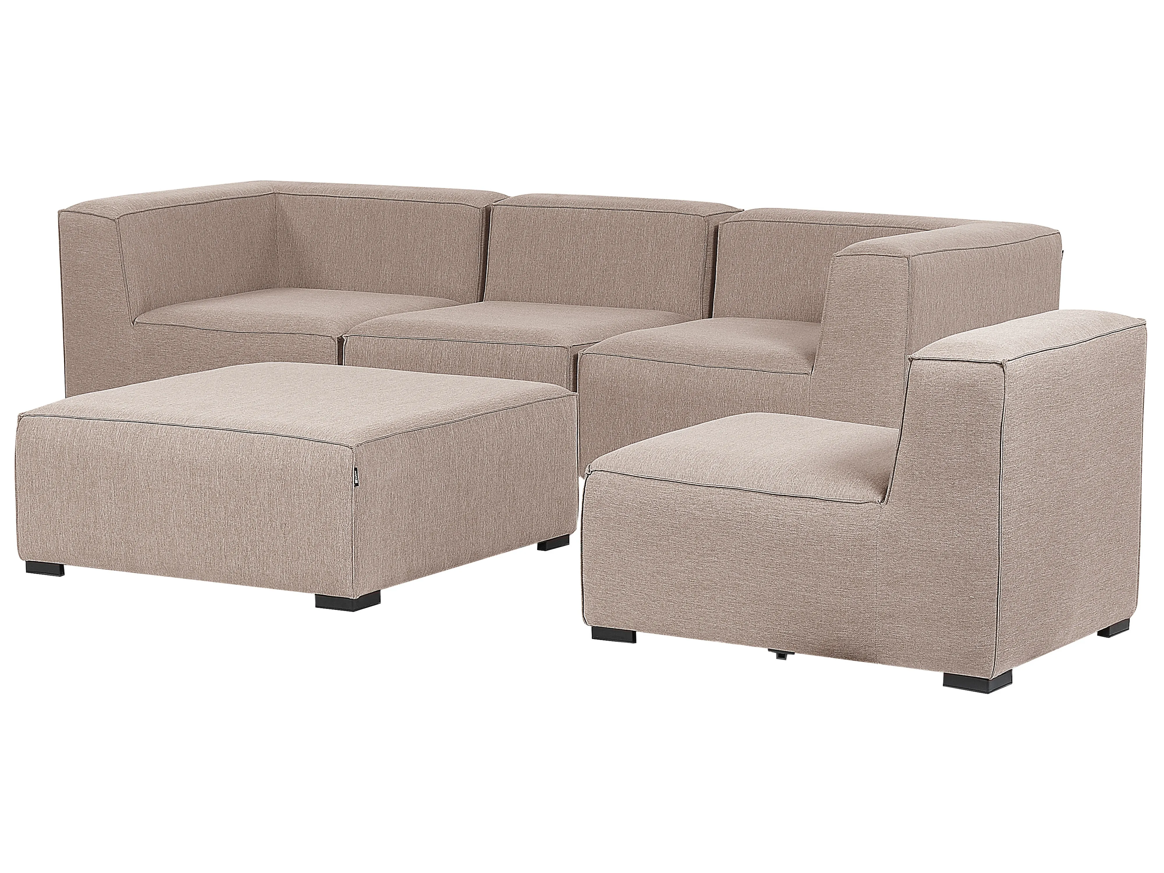 Tuin loungebank met ottomaan 4-zits AREZZO modulair Beige