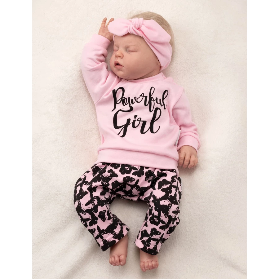 Baby Sweets 3tlg Set Shirt + Hose + Mütze Lieblingsstücke schwarz rosa