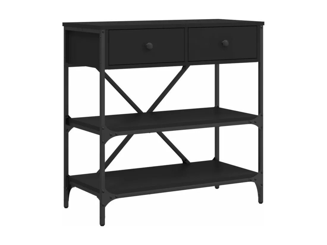 Table console noir 75x34,5x75 cm bois d'ingénierie