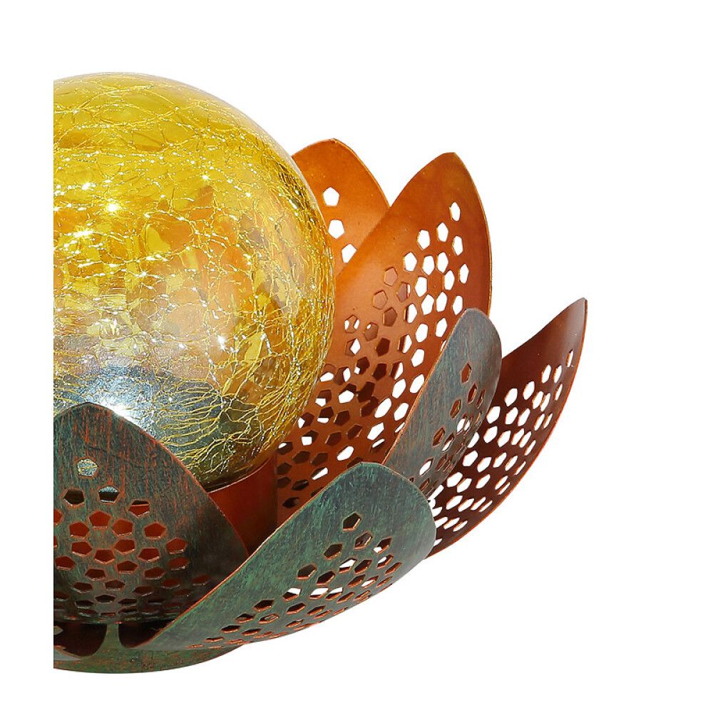 SOLCELLELAMPE GLOBO BLOMSTER MED GLASSKULE