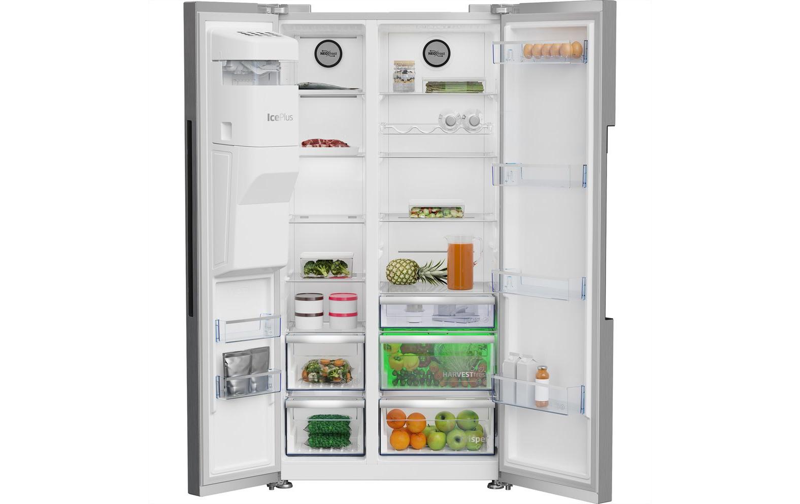 Foodcenter GN162341PTCHN Silber<br>Side by Side Kühlgerät mit Eiswürfelspender