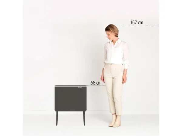 Brabantia Bo Touch Bin - Skraldespand - fliplåg - 33 L - affaldsseparation - platinum